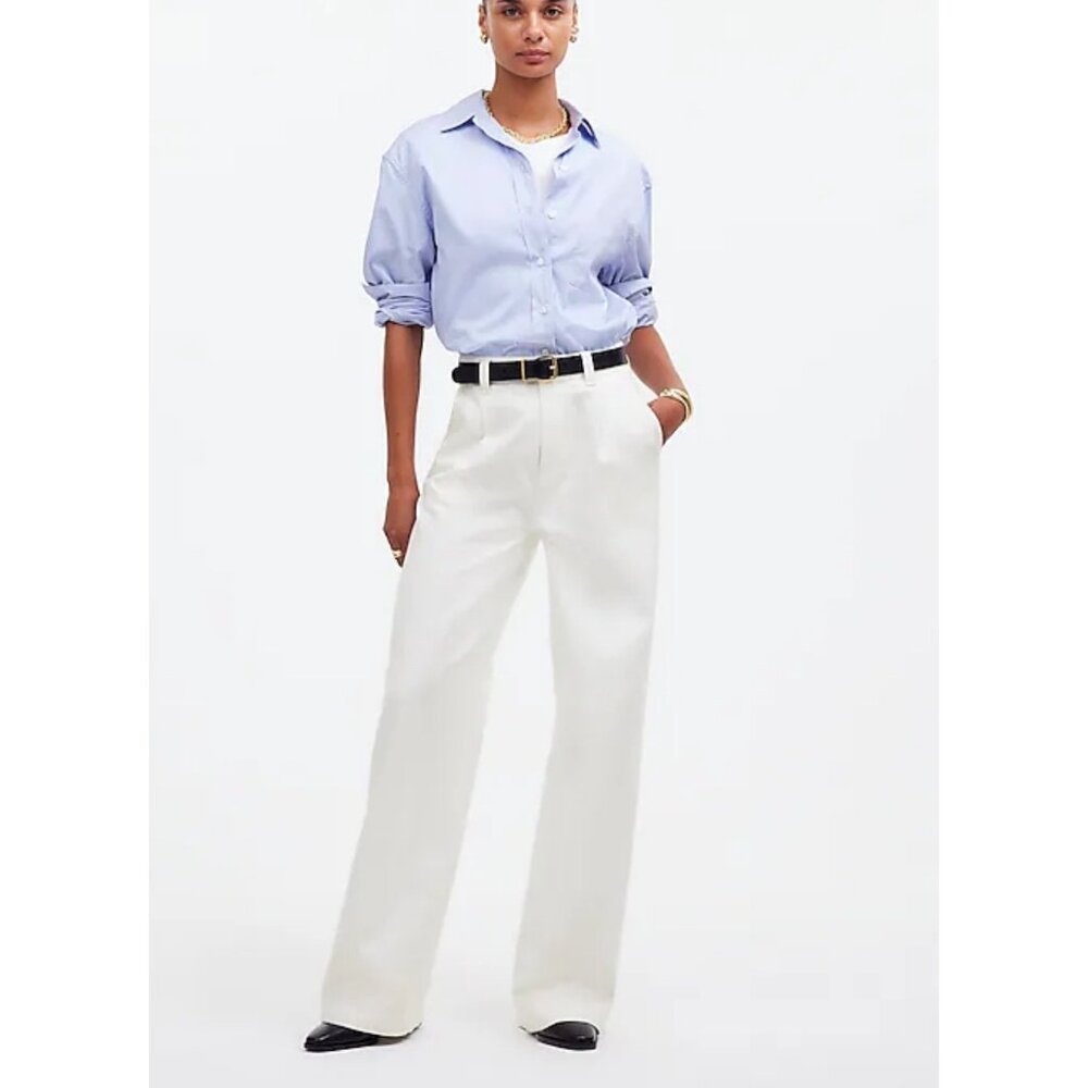 Madewell The Harlow Wide Leg Jean Airy Denim Edition Tile White Sz 31  NO670